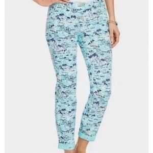 Talbots The Weekend Chino Whimsical Nautical Vacation Boats Print Size 20